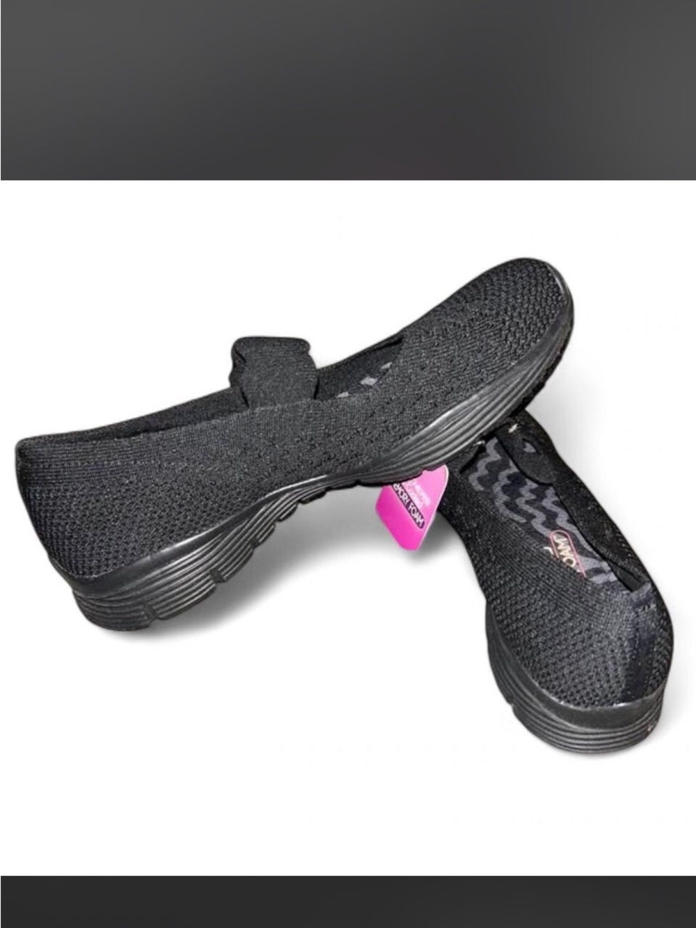 Skechers Black Slip-On Knit Walking Sneakers
